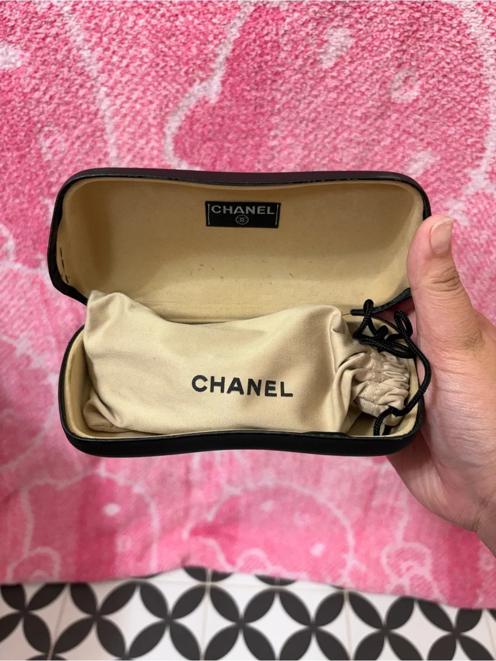 CHANEL Black Sunglasses Hard Case